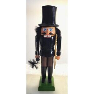 Vintage Expertic German Nutcracker: Classic Chimney Sweep w Ladder and Brush
